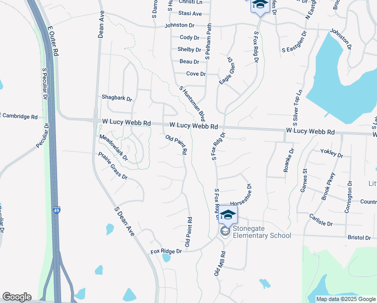map of restaurants, bars, coffee shops, grocery stores, and more near 1700 Trevor Court in Raymore