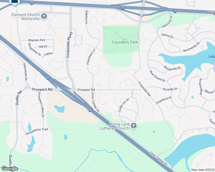 map of restaurants, bars, coffee shops, grocery stores, and more near 215 Prominence Lane in Lake Saint Louis