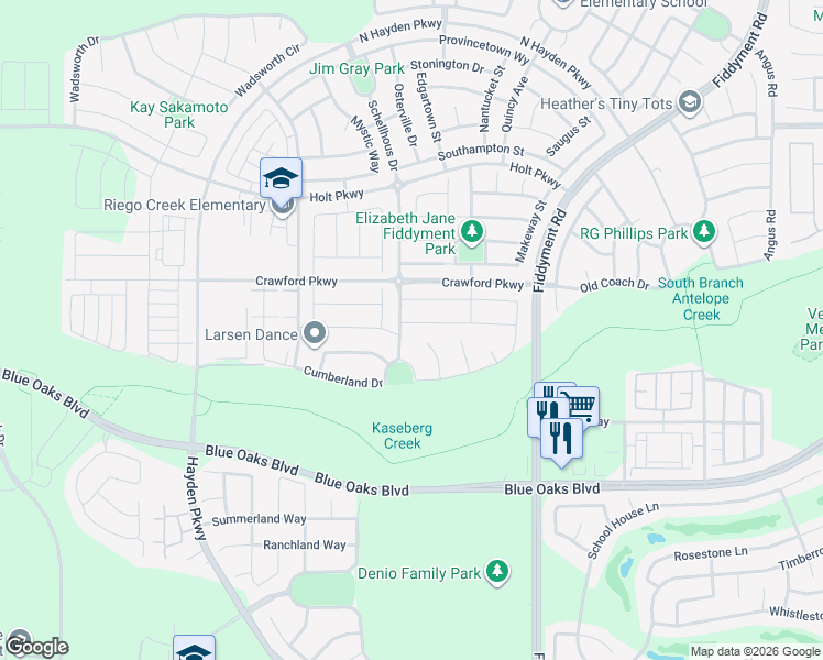 map of restaurants, bars, coffee shops, grocery stores, and more near 3008 Jaffrey St in Roseville