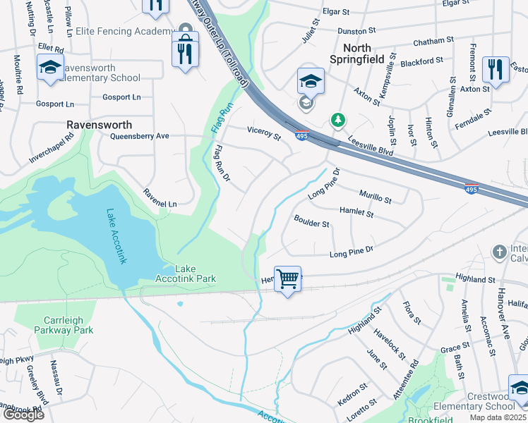 map of restaurants, bars, coffee shops, grocery stores, and more near 5637 Heming Avenue in Springfield