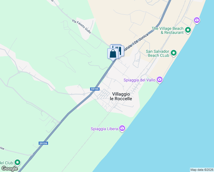 map of restaurants, bars, coffee shops, grocery stores, and more near 4 Via dei Feaci in Villaggio Le Roccelle