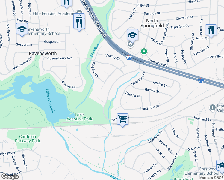 map of restaurants, bars, coffee shops, grocery stores, and more near 5637 Heming Avenue in Springfield