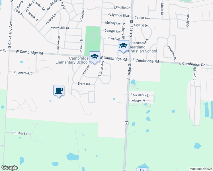 map of restaurants, bars, coffee shops, grocery stores, and more near 1007 Cambridge Meadows Court in Belton