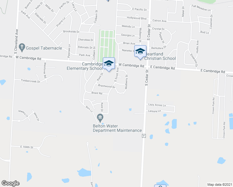 map of restaurants, bars, coffee shops, grocery stores, and more near 1003 Mulberry Court in Belton