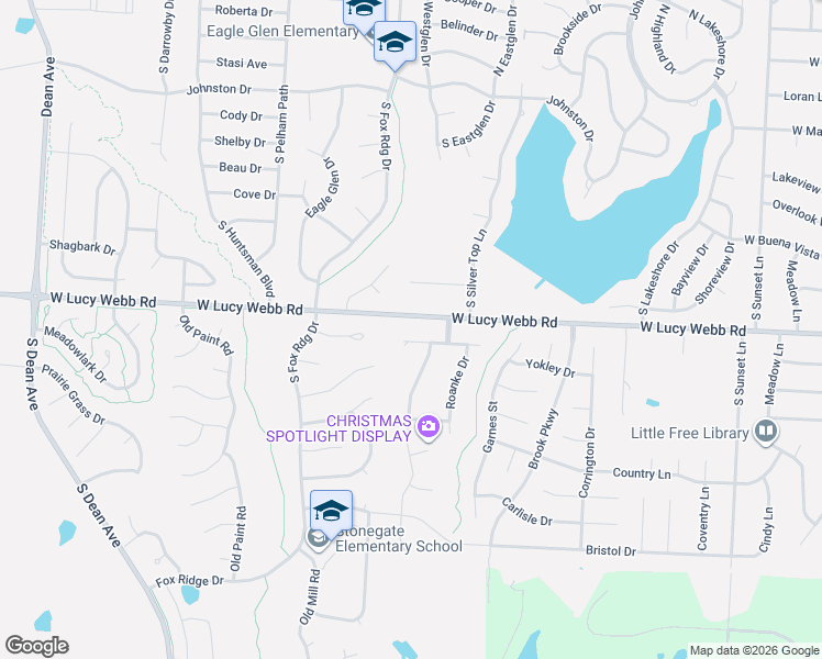 map of restaurants, bars, coffee shops, grocery stores, and more near 1304 West Lucy Webb Road in Raymore