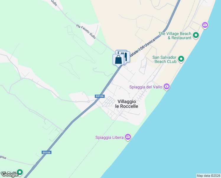 map of restaurants, bars, coffee shops, grocery stores, and more near 4 Via dei Feaci in Villaggio Le Roccelle