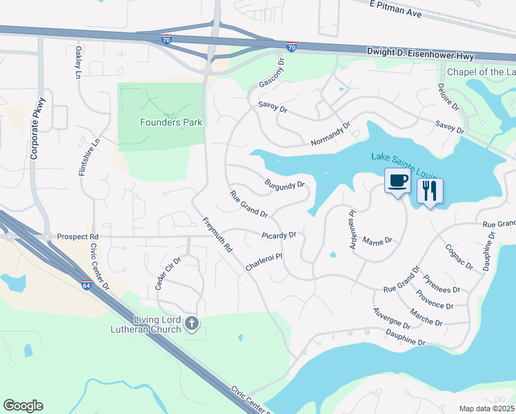 map of restaurants, bars, coffee shops, grocery stores, and more near 194 Rue Grand Drive in Lake Saint Louis