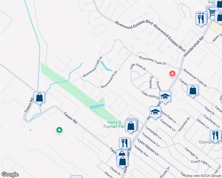 map of restaurants, bars, coffee shops, grocery stores, and more near 2118 Krause Hill Place in Florissant