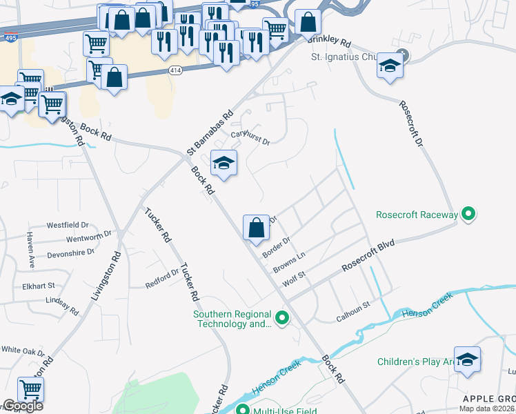 map of restaurants, bars, coffee shops, grocery stores, and more near 6618 Eaglewing Lane in Fort Washington