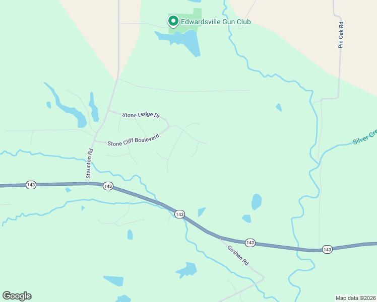 map of restaurants, bars, coffee shops, grocery stores, and more near Stone Cliff Boulevard in Edwardsville
