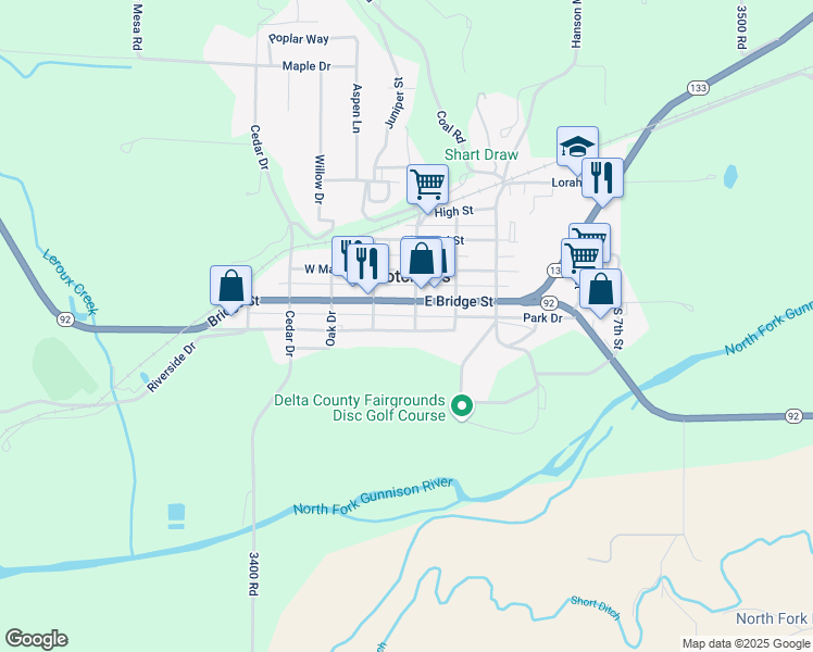 map of restaurants, bars, coffee shops, grocery stores, and more near 209 Hotchkiss Avenue in Hotchkiss