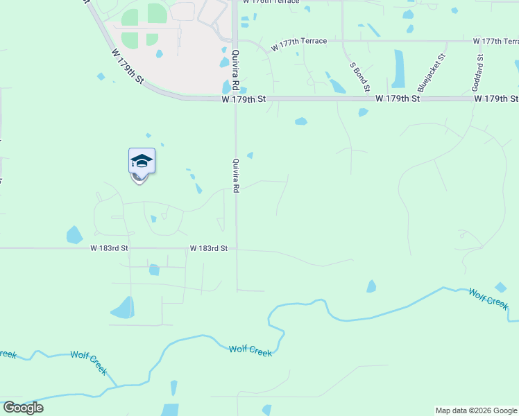 map of restaurants, bars, coffee shops, grocery stores, and more near 18200 South Quivira Road in Overland Park