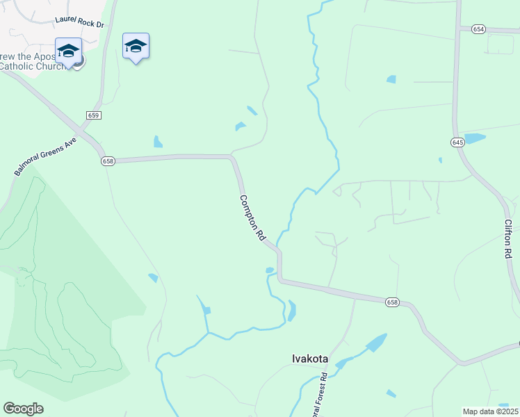 map of restaurants, bars, coffee shops, grocery stores, and more near 13424 Compton Road in Clifton