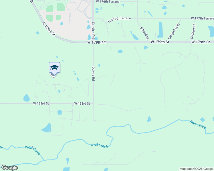 map of restaurants, bars, coffee shops, grocery stores, and more near 18200 South Quivira Road in Overland Park