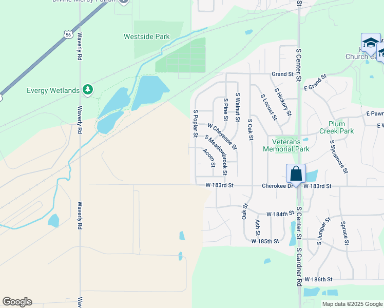 map of restaurants, bars, coffee shops, grocery stores, and more near 748 South Poplar Street in Gardner