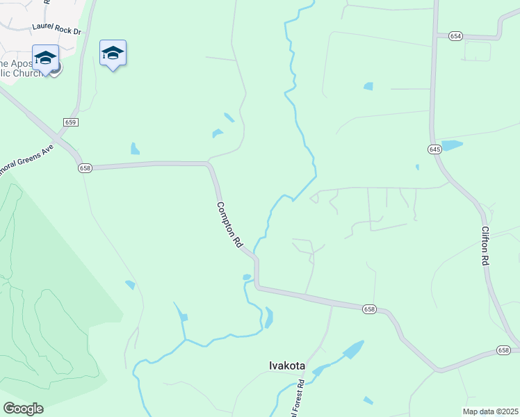 map of restaurants, bars, coffee shops, grocery stores, and more near 13424 Compton Road in Clifton