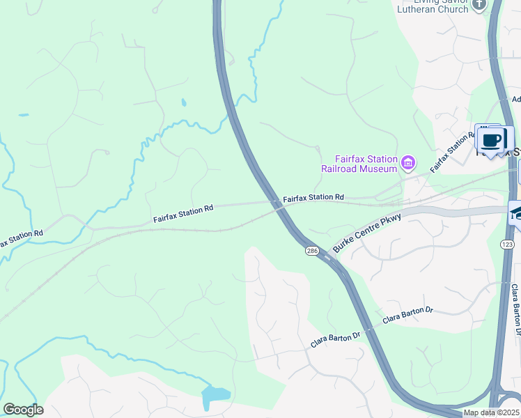 map of restaurants, bars, coffee shops, grocery stores, and more near 11405 Fairfax Station Rd in Fairfax Station