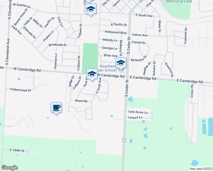 map of restaurants, bars, coffee shops, grocery stores, and more near 920 Mulberry Street in Belton