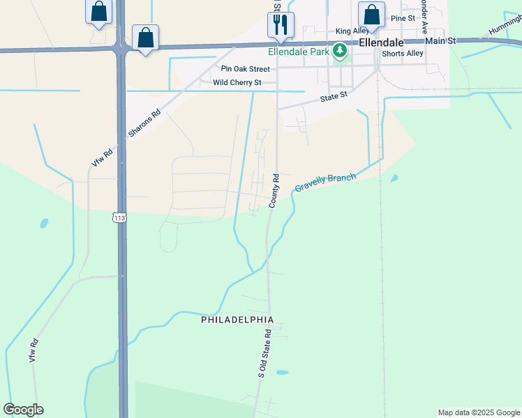 map of restaurants, bars, coffee shops, grocery stores, and more near Rosedale Court in Sussex County
