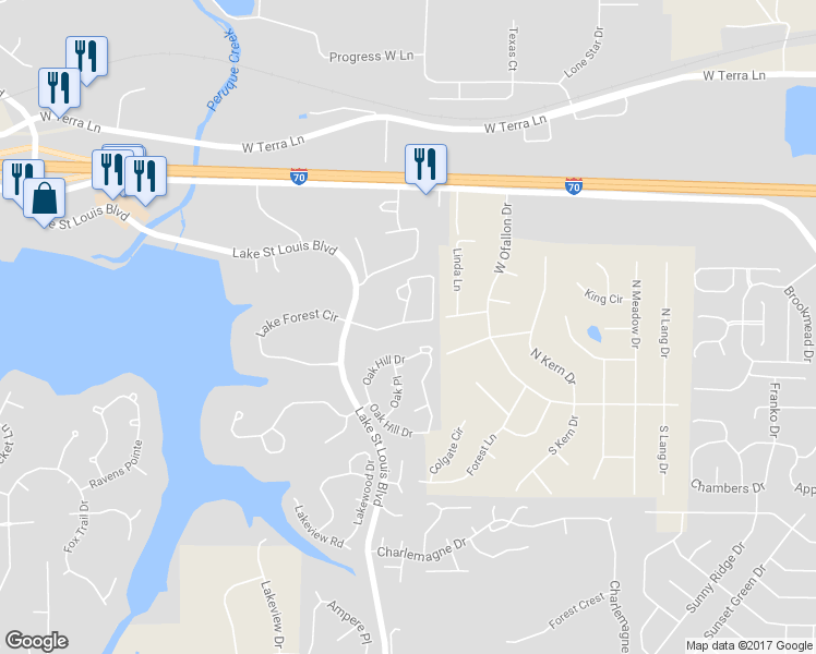 map of restaurants, bars, coffee shops, grocery stores, and more near 18 Rue De Paix Drive in Lake Saint Louis
