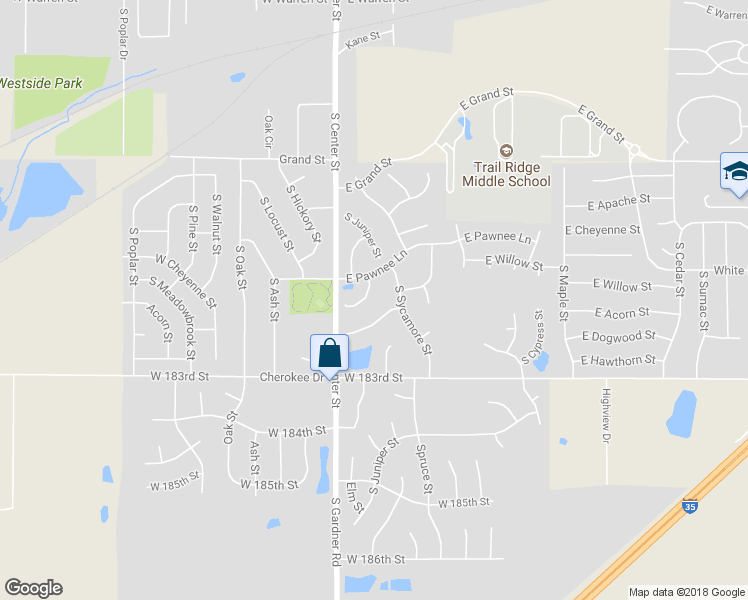 map of restaurants, bars, coffee shops, grocery stores, and more near 735 S Elm St in Gardner