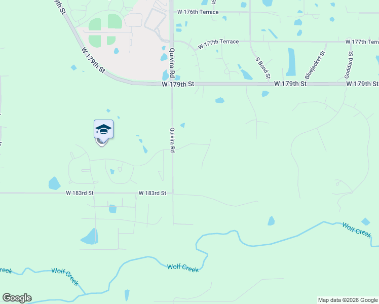 map of restaurants, bars, coffee shops, grocery stores, and more near 18200 South Quivira Road in Overland Park