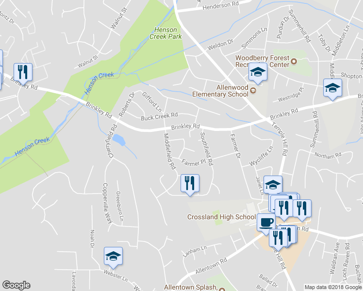map of restaurants, bars, coffee shops, grocery stores, and more near 6619 Highgate Drive in Fort Washington