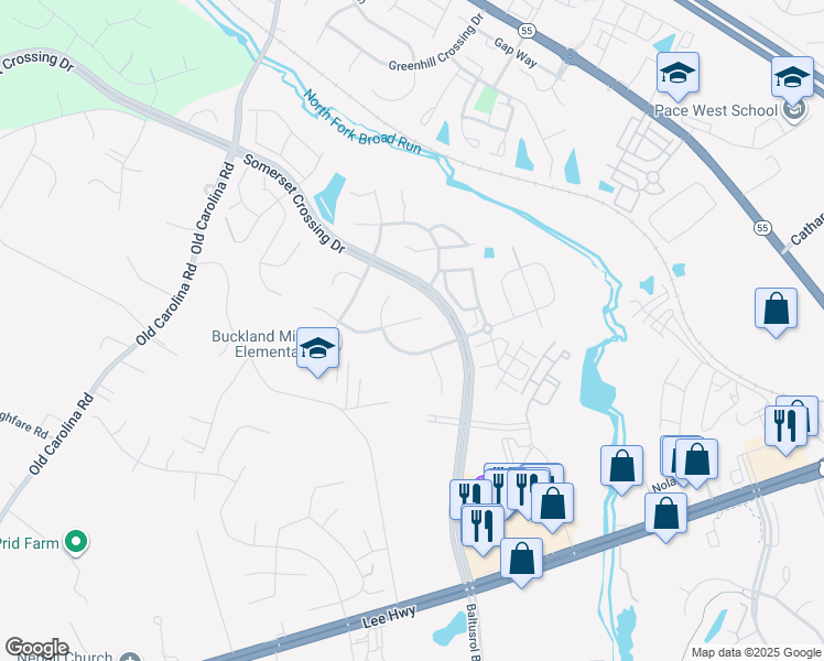 map of restaurants, bars, coffee shops, grocery stores, and more near 10479 Manns Harbor Ct in Gainesville