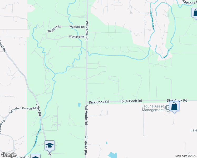map of restaurants, bars, coffee shops, grocery stores, and more near 4775 Val Verde Road in Loomis