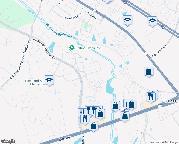 map of restaurants, bars, coffee shops, grocery stores, and more near 14884 Links Pond Circle in Gainesville