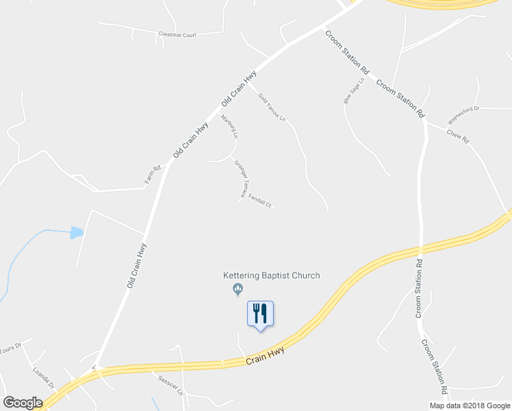 map of restaurants, bars, coffee shops, grocery stores, and more near 6500 Grainger Terrace in Upper Marlboro