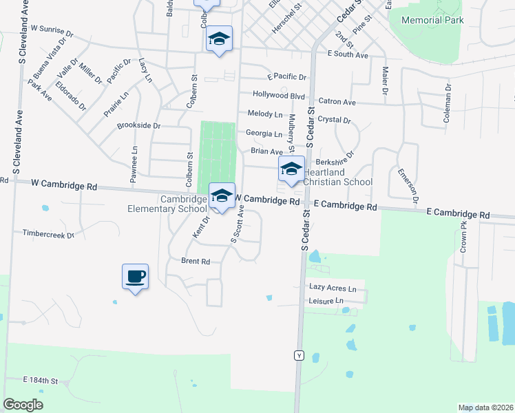 map of restaurants, bars, coffee shops, grocery stores, and more near 118 Cambridge Meadows Drive in Belton