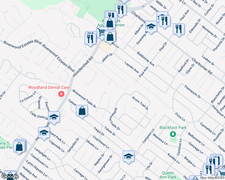 map of restaurants, bars, coffee shops, grocery stores, and more near 1912 Timberwood Crossing Drive in Florissant