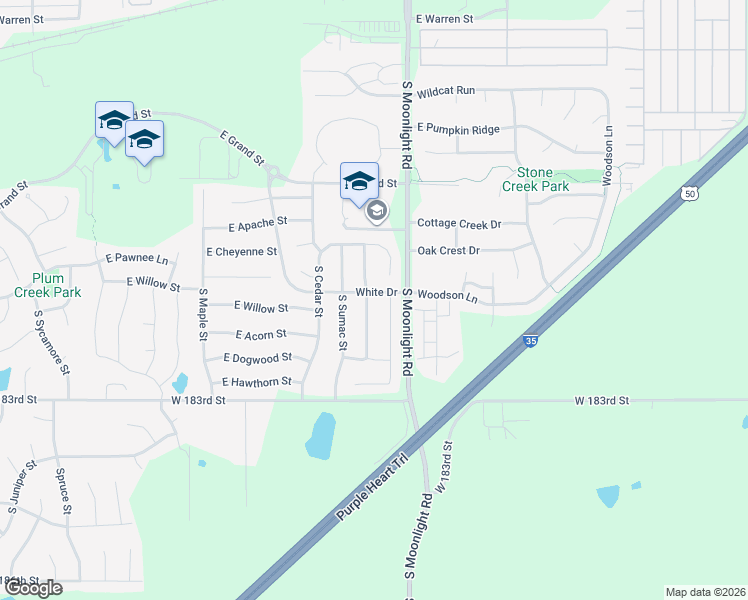 map of restaurants, bars, coffee shops, grocery stores, and more near 705 South Evergreen Street in Gardner