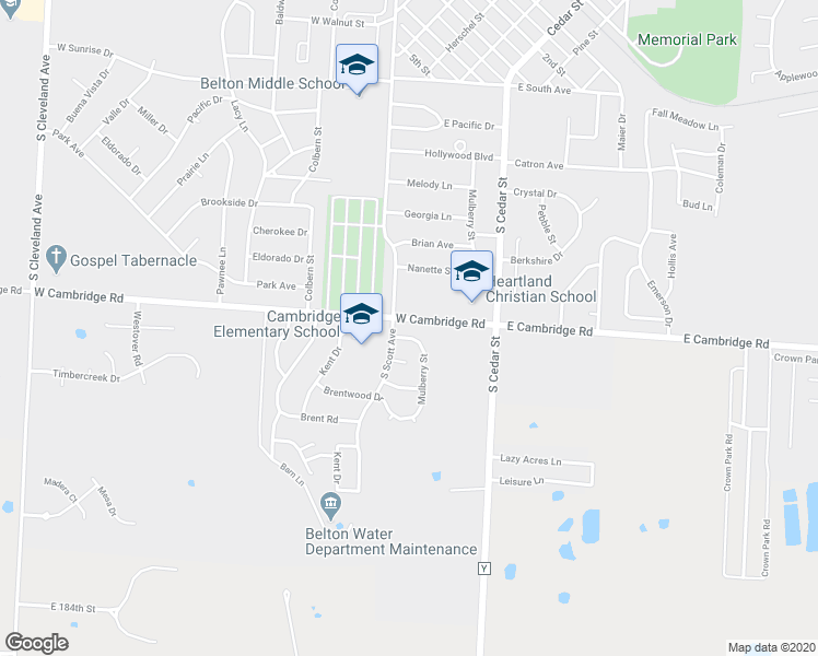 map of restaurants, bars, coffee shops, grocery stores, and more near 108 Cambridge Meadows Drive in Belton