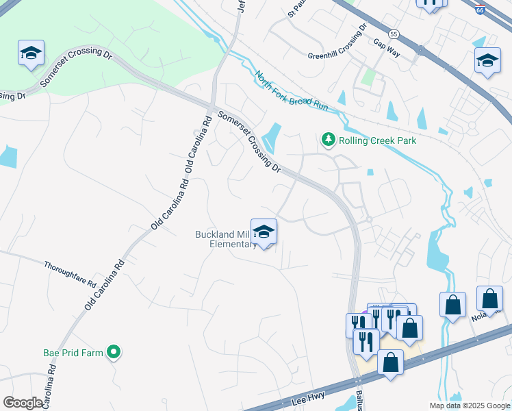 map of restaurants, bars, coffee shops, grocery stores, and more near 10528 Wharfdale Place in Gainesville