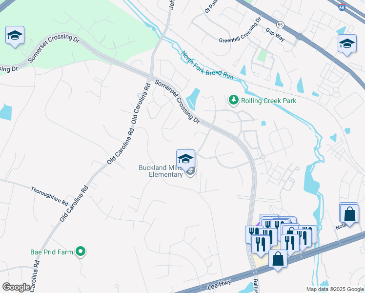 map of restaurants, bars, coffee shops, grocery stores, and more near 10528 Wharfdale Place in Gainesville