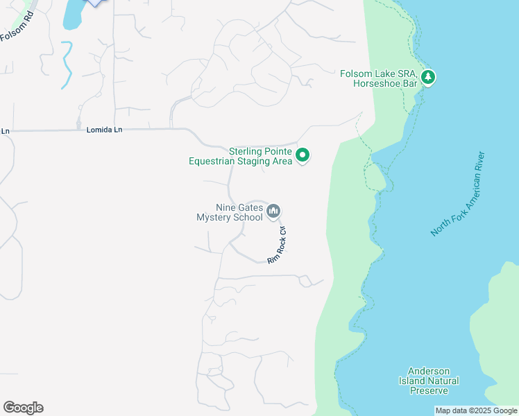 map of restaurants, bars, coffee shops, grocery stores, and more near 9705 Rim Rock Circle in Loomis
