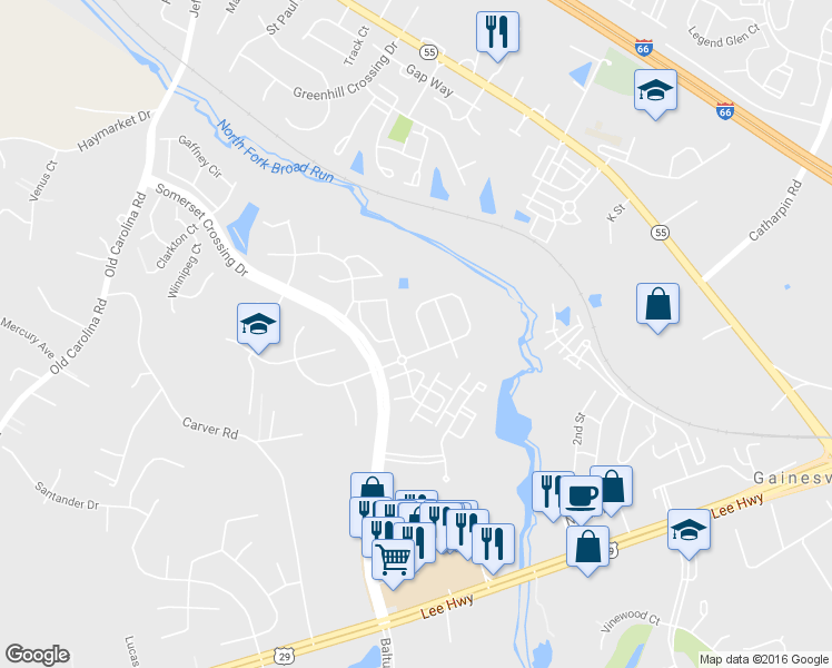 map of restaurants, bars, coffee shops, grocery stores, and more near 14876 Links Pond Circle in Gainesville