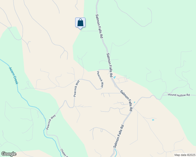 map of restaurants, bars, coffee shops, grocery stores, and more near 6160 Peacock Way in Pilot Hill