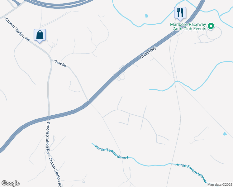 map of restaurants, bars, coffee shops, grocery stores, and more near 6500 Green Holly Way in Upper Marlboro
