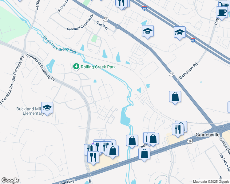 map of restaurants, bars, coffee shops, grocery stores, and more near 14748 Links Pond Circle in Gainesville