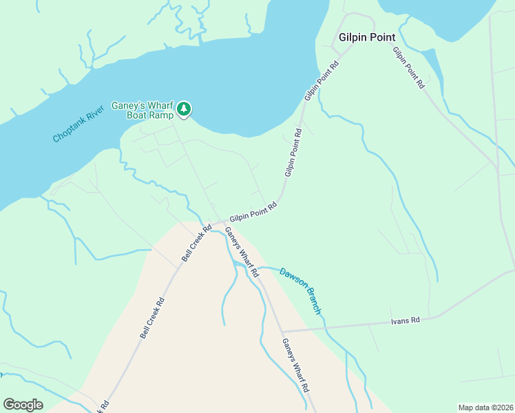 map of restaurants, bars, coffee shops, grocery stores, and more near 23116 Gilpin Point Road in Preston