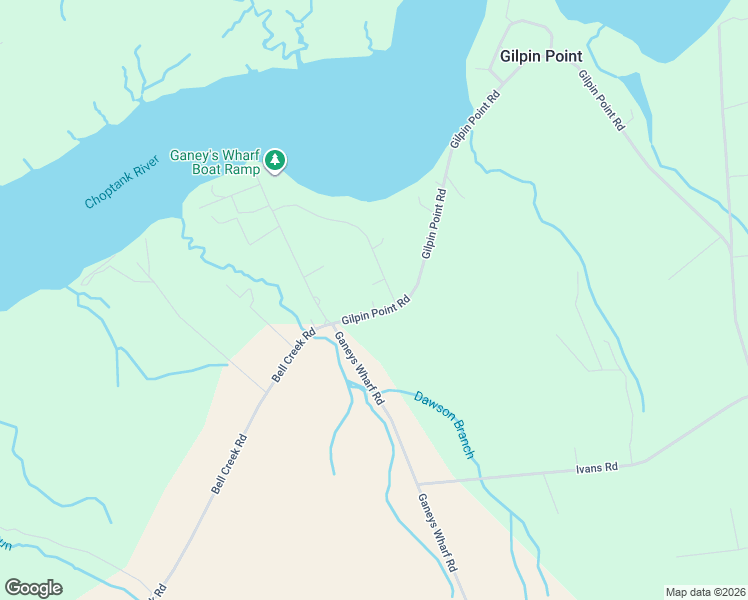 map of restaurants, bars, coffee shops, grocery stores, and more near 23116 Gilpin Point Road in Preston