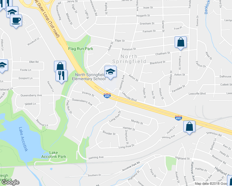 map of restaurants, bars, coffee shops, grocery stores, and more near 5517 Heming Avenue in Springfield