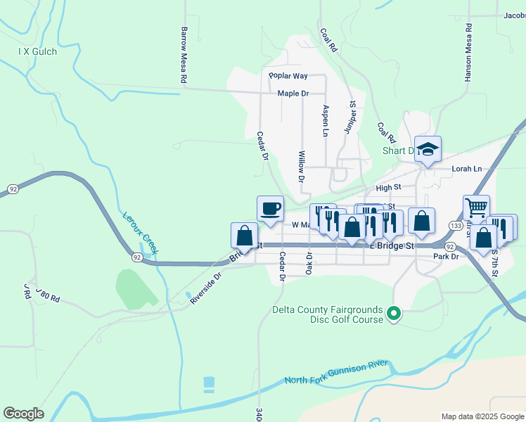 map of restaurants, bars, coffee shops, grocery stores, and more near 380 Duke Hill Rd in Hotchkiss