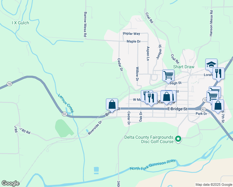map of restaurants, bars, coffee shops, grocery stores, and more near 380 Duke Hill Rd in Hotchkiss