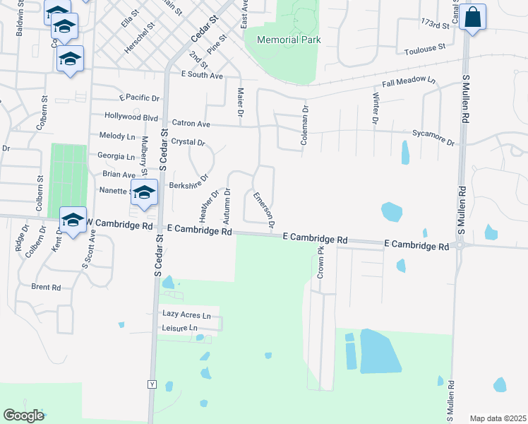 map of restaurants, bars, coffee shops, grocery stores, and more near 812 Emerson Drive in Belton