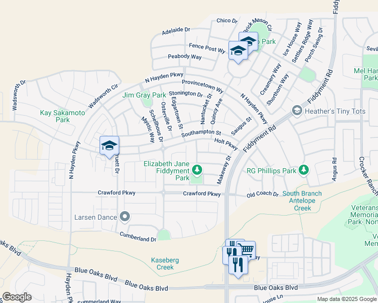 map of restaurants, bars, coffee shops, grocery stores, and more near 600 Setucket Ct. in Roseville