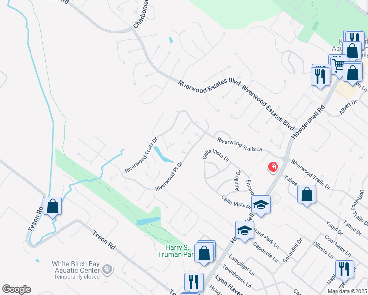 map of restaurants, bars, coffee shops, grocery stores, and more near 10 Paul Place Court in Florissant